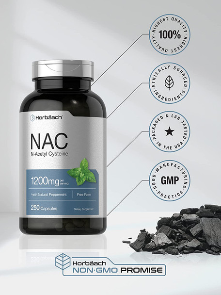 Horbaach NAC Supplement 1200 mg 250 Caplets