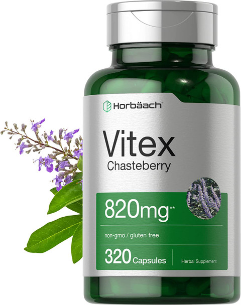 Vitex Berry | 820mg | 320 Capsules | Chasteberry Supplement for Women | Agnus-Castus Fruit | Non-GMO, Gluten Free | by Horbaach
