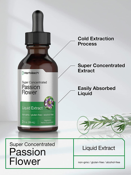 Passion Flower Tincture | 2 fl oz | Alcohol Free Liquid Extract Drops | Super Concentrated Supplement | Vegetarian, Non-GMO, Gluten Free | by Horbaach