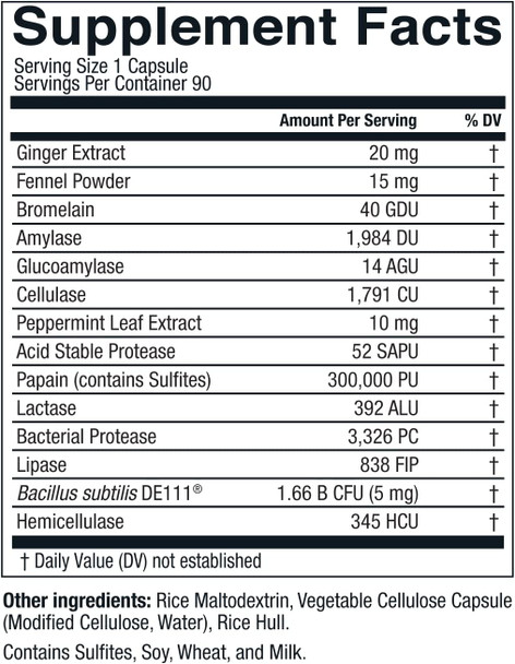 DigestWell Immediate Support - Fast-Acting Digestive Support | Broad Spectrum Enzyme, Probiotic & Herbal Formula - Decreases Everyday Gas & Bloating - 90 Capsules