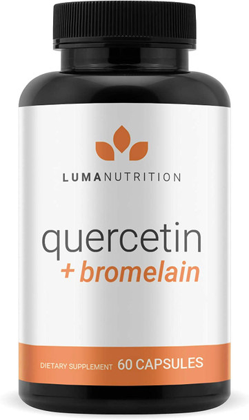 Quercetin 500mg - Quercetin with Bromelain - Powerful Quercetin Supplement - Premium Bromelain Supplement - Cardiovascular Health - Anti-Inflammatory - 60 Capsules