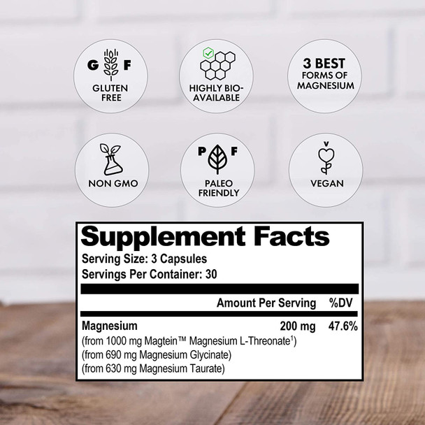 Natural Stacks MagTech Magnesium (90ct) and MoodBiotic Probiotics (30ct) for Memory, Focus, Sleep, Better Mood, Gut Health - 3rd Party Lab Tested, Gluten-Free, Highly Bioavailable, Paleo-Friendly