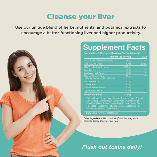 Bundle of Liver Cleanse Detox & Repair Complex and Colon Cleanser & Detox - Herbal Liver Support Supplement with Silymarin Milk - Lactobacillus Acidophilus Probiotic Supplement