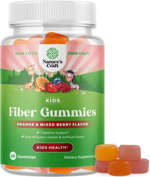 Kids Fiber Gummy Prebiotics Supplement - Soluble Fiber Gummies for Kids Constipation Relief Digestive Health and Leaky Gut Repair - Kids Fiber Gummies Immune System Booster Delicious Gummy Vitamins