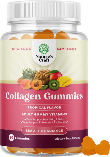 Hydrolyzed Collagen Hair Growth Gummies - Hair Skin and Nails Vitamins with Collagen for Hair Loss Nail Health and Growth and Joint Support - Gummy Hair Vitamins for Women and Men - Collagen Gummies