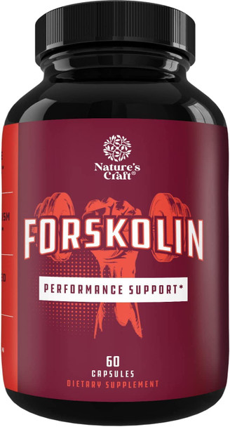 100% Pure Forskolin Extract 60 Capsules - Quality Weight Loss Supplement for Women & Men - Most Potent Coleus Forskohlii on The Market  Standardized at 20% - Guaranteed by Natures Craft