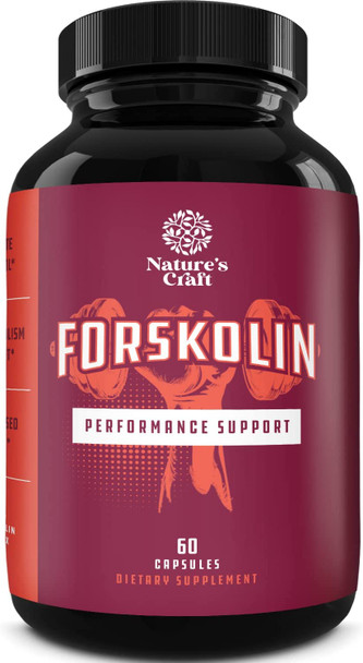 Forskolin Weight Loss Supplement for Men & Women Pure Coleus Forskohlii Extract Diet Pills Fat Burner Capsules Natural Appetite Suppressant Metabolism Booster Extra Strength by Natures Craft