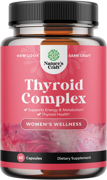 Advanced Thyroid Support for Women with Ashwagandha - Adaptogenic Thyroid Supplement with Iodine L Tyrosine Rhodiola and Astragalus Root - Balancing Herbal Thyroid Energy Womens Health Supplement