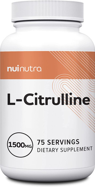 Nui Nutra L-Citrulline Supplement | 1500mg | 150 Capsules | Amino Acid Supplement & Nitric Oxide Booster | Immune & Cardiovascular System Support | Muscle Endurance & Pre-Workout Support