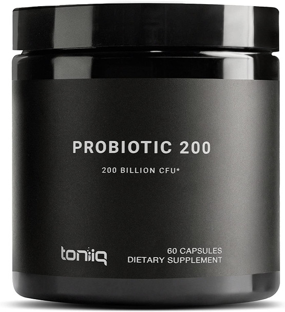 Toniiq 200 Billion CFU Probiotic Supplement 30 Verified Third-Party Tested Strains - Fully Shelf-Stable Probiotics Formula with Prebiotic Blend - Extended Release Capsules