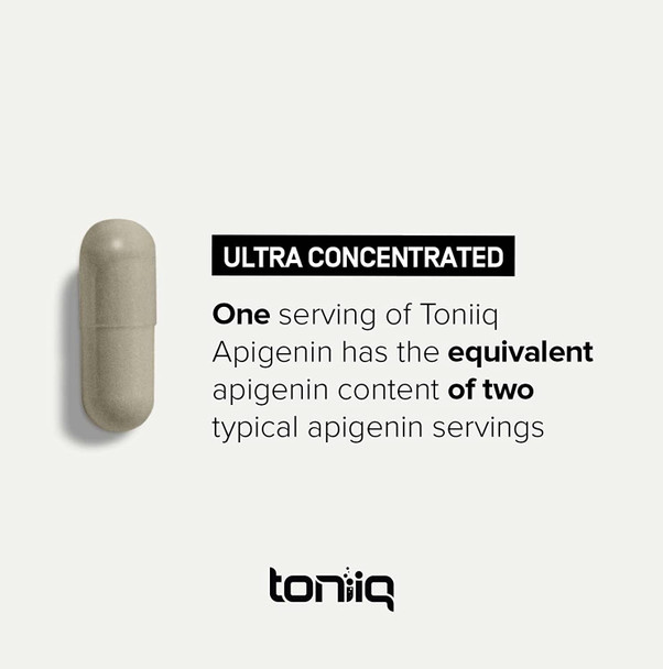 Toniiq Ultra High Strength Apigenin - 100mg Concentrated Formula - 98%+ Highly Purified and Highly Bioavailable - 180 Vegetarian Capsules