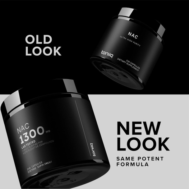 Toniiq 1300mg Ultra High Strength NAC Capsules - Min. 98%+ Tested Purity - Highly Bioavailable NAC Supplement - 240 Vegetarian N Acetyl Cysteine Capsules Toniiq 1300mg Ultra High Strength NAC Capsules - Min. 98%+ Tested Purity - Highly Bioavailable NAC Supplement - 240 Vegetarian N Acetyl Cysteine Capsules
