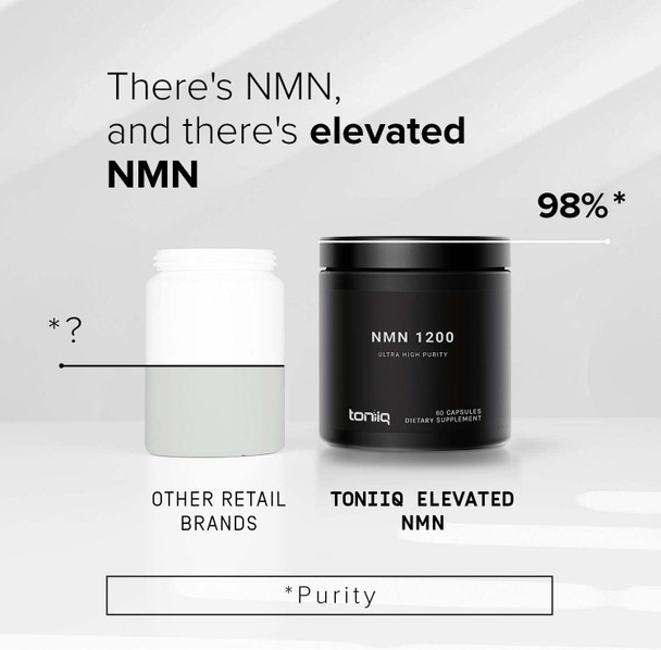 1200mg Third Party Tested and Verifiable Stabilized NMN Capsules - 98% Highly Purified and Highly Bioavailable for NAD + - 60 Capsules NMN Nicotinamide Mononucleotide Booster Supplement