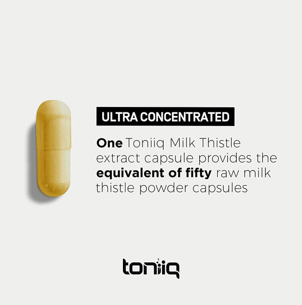 Ultra High Strength Milk Thistle Capsules - 25,000mg 50x Concentrated Extract - 80% Silymarin - Highly Purified and Highly Bioavailable Liver Support Supplement