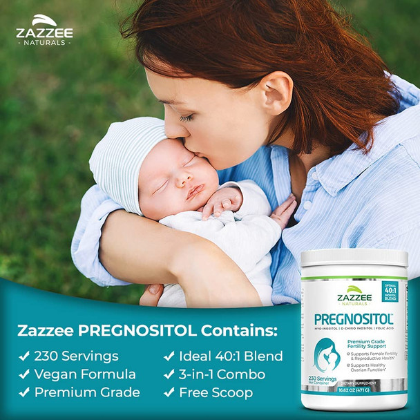 Zazzee PREGNOSITOL Powder and USDA Organic Fertility Support Tea