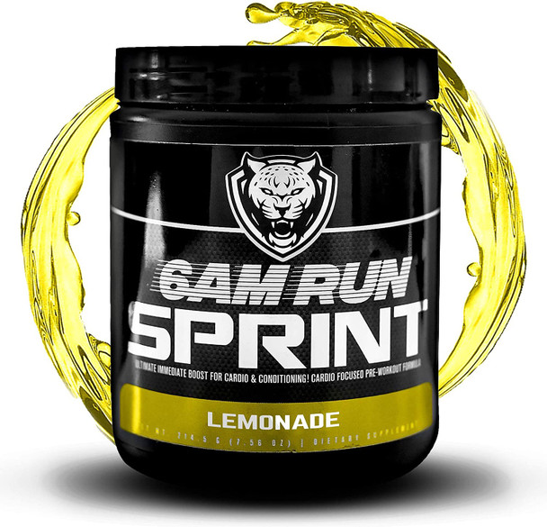 6AM RUN Sprint  Pre Workout Powder for Instant Energy Boost for Cardio and Focus  No Jitters High Energy Conditioning Formula  All Natural Keto Vegan Lemonade Full Bottle