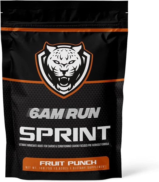 6AM RUN Sprint  Pre Workout Powder for Instant Energy Boost for Cardio and Focus  No Jitters High Energy Conditioning Formula  All Natural Keto Vegan Fruit Punch Trial
