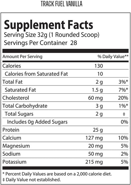 6AM Run Track Fuel Whey Protein Powder  25 Grams of Protein  Easy Mixing and Great Taste  BCAA Enhanced  2 Pound  Vanilla