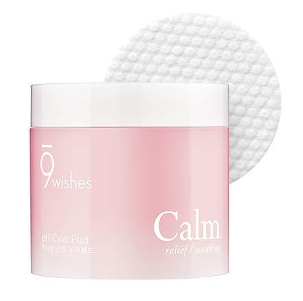 9 wishes Calm Serum  Toner Pads 70 Counts Low pH CICA pads