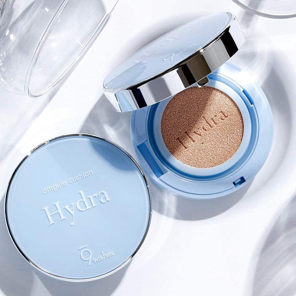 9wishes Hydra Ampule Foundation Primer Makeup Base  Foundation BB Cushion with SPF 50 Set  Moisturizing Makeup Set  Deep Hydration
