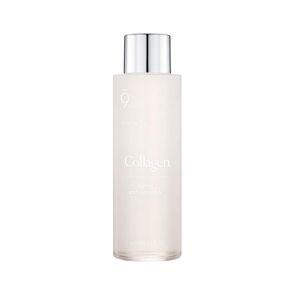 9 Wishes Collagen Ampule Essence Anti Aging Toner 5.1 Fl. Oz. Reducing Wrinkles And Dryness  Quenches Dryness Delivering Antioxidants For Radiant Skin Complexion