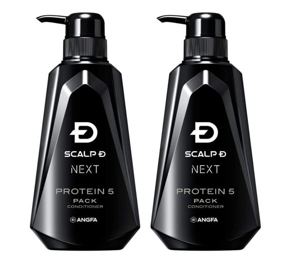 ANGFA SCALP D NEXT Protein 5 Pack Conditioner with Hair Protein Biotin Collagen and Hyaluronic Acid  Made in Japan  Essential Hub  Set of 2 Bottles  2 x 350 ML.