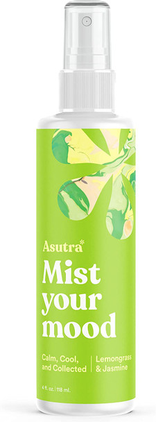 ASUTRA Lemongrass  Jasmine Essential Oil Blend MultiUse Aromatherapy Spray 4 fl oz  for Face Body Rooms Linens  Car Fabric and Bathroom Freshener  Promotes Calm  Positive Feelings  Filters Out Negative Energy