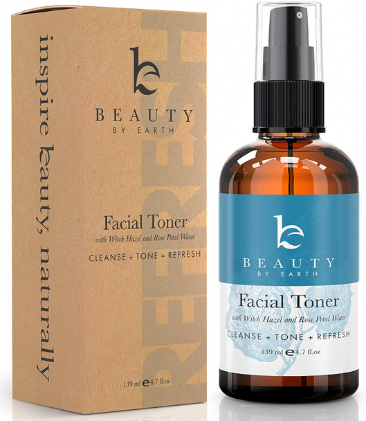 Facial Toner with Organic and Natural Witch Hazel Rose Water Astringent  Best Hydrating and Clarifying Face Spray for Daily Use No Alcohol or Oil Skin Cleansing for Men and Women 4oz