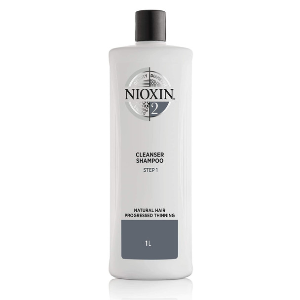 Nioxin Cleanser Shampoo, System 1-6 Liters, Hair Care for Fine/Normal and Color/Chemically-Treated Hair with Thinning, 33.8 fl oz.