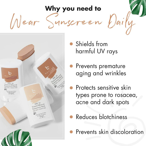 Tinted Sunscreen for Face  SPF 30 Tinted Mineral Sunscreen Face Stick Sun Screen Tinted Face Sunscreen Stick Face Sunblock Face Sunscreen for Sensitive Skin Travel Size Sunscreen Zinc Sunscreen