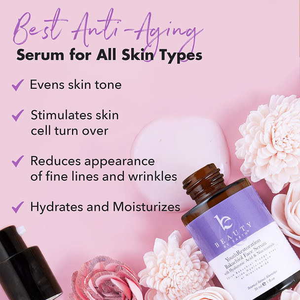 Bakuchiol Face Serum for Women  Men  Plant Based Alternate Retinol Serum for Face Anti Aging Serum with Hyaluronic Acid  Niacinamide Brightening Serum Bakuchiol Serum Anti Wrinkle Serum for Face