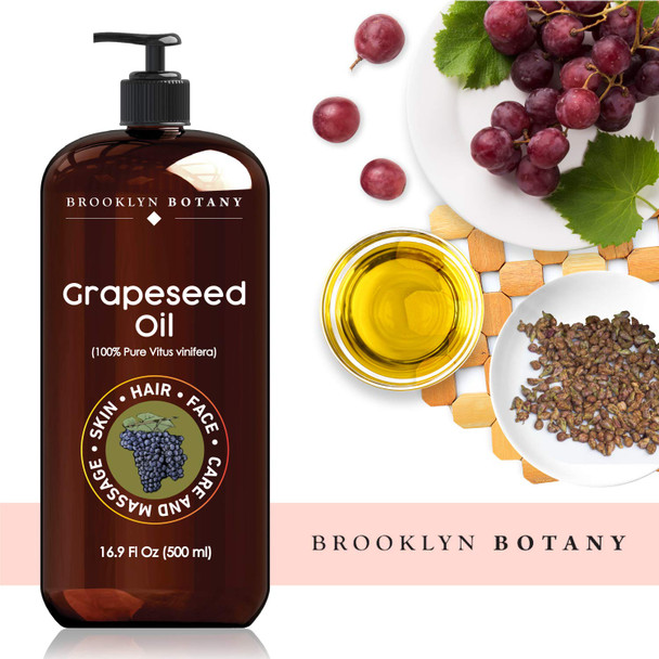 Brooklyn Botany Fractionated Coconut Grapeseed  Avocado Oils for Skin  100 Pure and Natural  Carrier Oils for Essential Oils Aromatherapy and Massage  Moisturizing Skin Hair Face  16 fl Oz