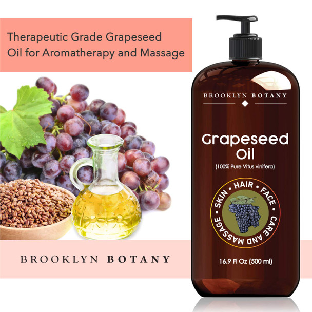Brooklyn Botany Fractionated Coconut Grapeseed  Avocado Oils for Skin  100 Pure and Natural  Carrier Oils for Essential Oils Aromatherapy and Massage  Moisturizing Skin Hair Face  16 fl Oz