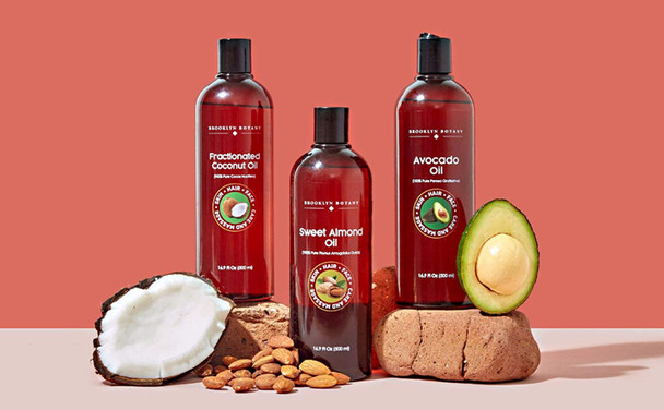 Brooklyn Botany Sweet Almond Oil and Avocado Oil for Skin and Hair  100 Pure and Cold Pressed  Carrier Oil for Essential Oils Aromatherapy and Massage  Moisturizing Skin Hair and Face  16 fl Oz