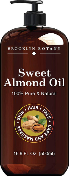 Brooklyn Botany Sweet Almond Oil and Avocado Oil for Skin and Hair  100 Pure and Cold Pressed  Carrier Oil for Essential Oils Aromatherapy and Massage  Moisturizing Skin Hair and Face  16 fl Oz