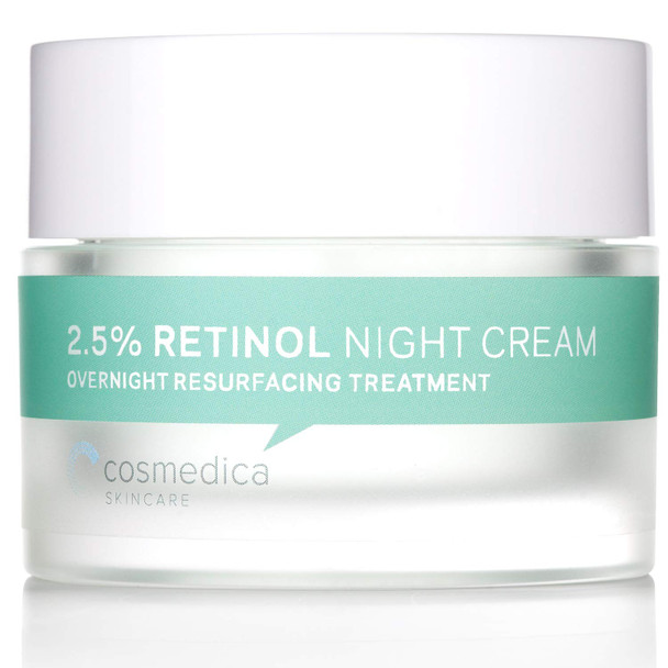 Cosmedica Skincare Retinol Night Cream  Daily Moisturizing Facial Lotion Night Cream. The best Retinol Cream with Vit A and Hyaluronic Acid to target skin concerns from Acne to Wrinkles 1.7oz