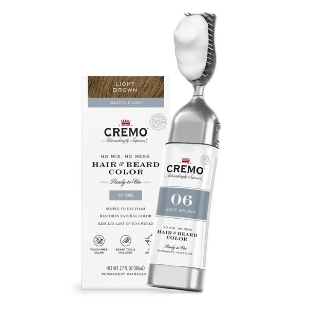 Cremo No Mix No Mess Hair and Beard Color Light Brown 2.7 Fl Oz Cremo No Mix No Mess Hair and Beard Color Light Brown 2.7 Fl Oz
