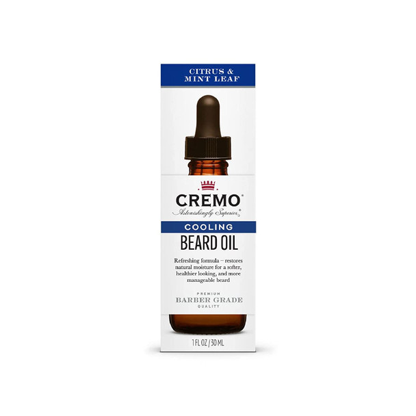 Cremo Beard Oil Cooling Citrus  Mint Leaf 1 fl oz  Restore Natural Moisture and Soften Your Beard To Help Relieve Beard Itch