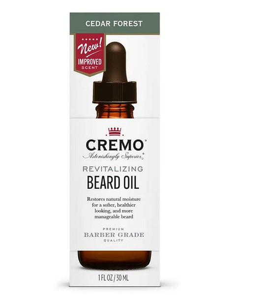 Cremo Beard Oil Revitalizing Cedar Forest 1 fl oz  Restore Natural Moisture and Soften Your Beard To Help Relieve Beard Itch