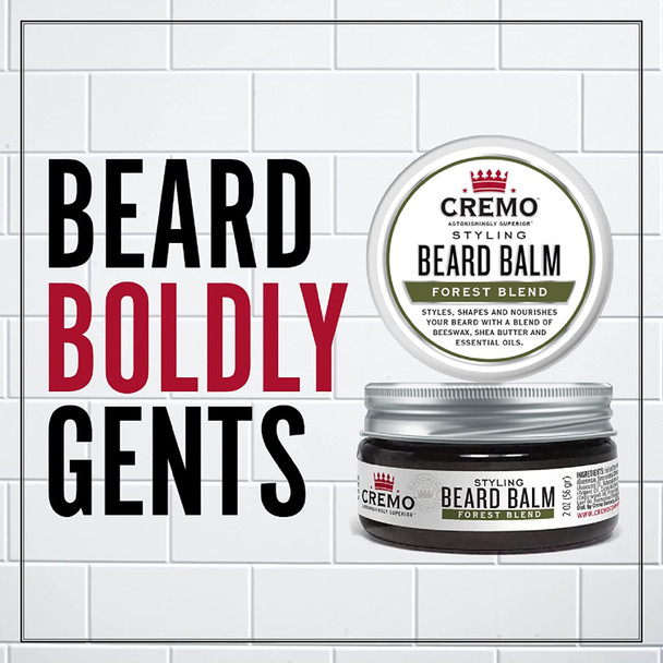 Cremo Styling Beard Balm Forest Blend Nourishes Shapes And Moisturizes All Lengths Of Facial Hair 2 Ounce