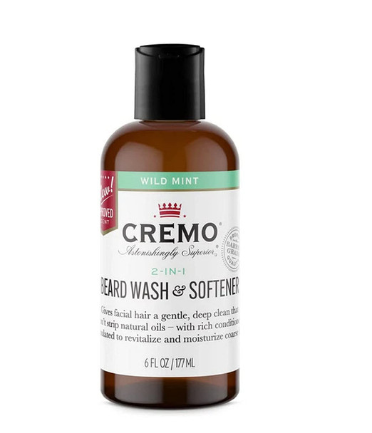 Cremo Wild Mint 2 n1 Beard and Face Wash Specifically Designed to Clean Coarse Facial Hair 6 Fluid Oz