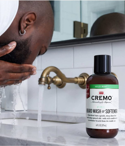 Cremo Wild Mint 2 n1 Beard and Face Wash Specifically Designed to Clean Coarse Facial Hair 6 Fluid Oz