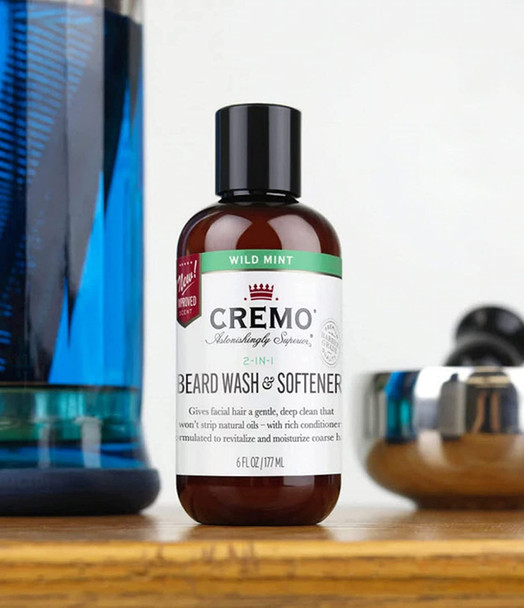 Cremo Wild Mint 2 n1 Beard and Face Wash Specifically Designed to Clean Coarse Facial Hair 6 Fluid Oz