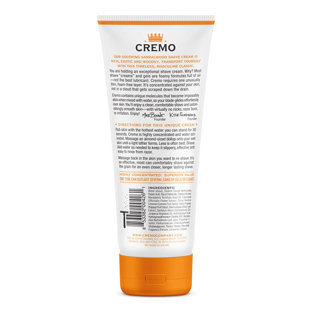Cremo Concentrated Shave Cream Sandalwood Pack of 2