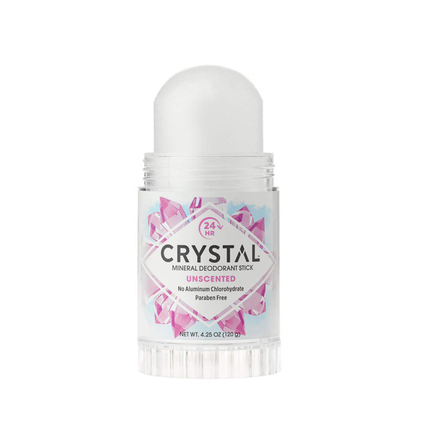 CRYSTAL Mineral Deodorant Stick Unscented Body Deodorant With 24Hour Odor Protection NonStaining  NonSticky Travel Deodorant Aluminium Chloride  Paraben  4.25 Ounce Pack of 2