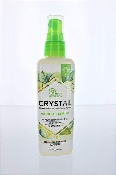 Crystal Deodorant Spray 4 Ounce Vanilla Jasmine 118ml Pack of 2