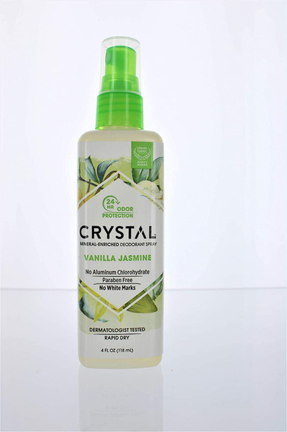 Crystal Deodorant Spray 4 Ounce Vanilla Jasmine 118ml Pack of 2
