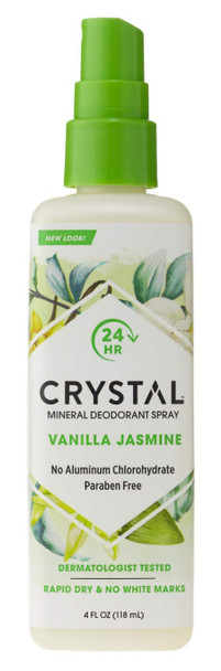 Crystal Deodorant Spray 4 Ounce Vanilla Jasmine 118ml Pack of 6