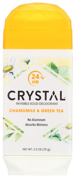 Crystal Body Deodorant Solid Deodorant Stick Chamomile and Green Tea Paraben Free 2.5 Ounce Pack of 1