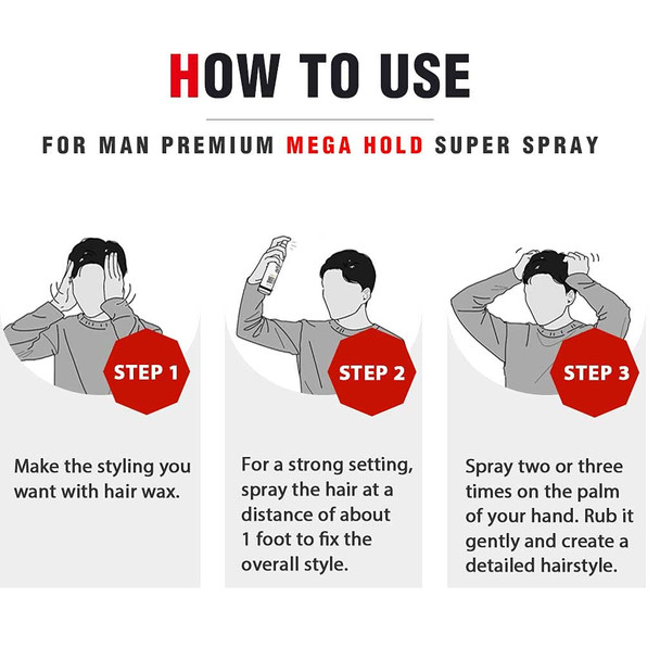 DASHU Premium Mega Hold Super Spray for Men 8.45fl oz  Extra Strong Hold Dryness Prevention AllNatural Ingredients